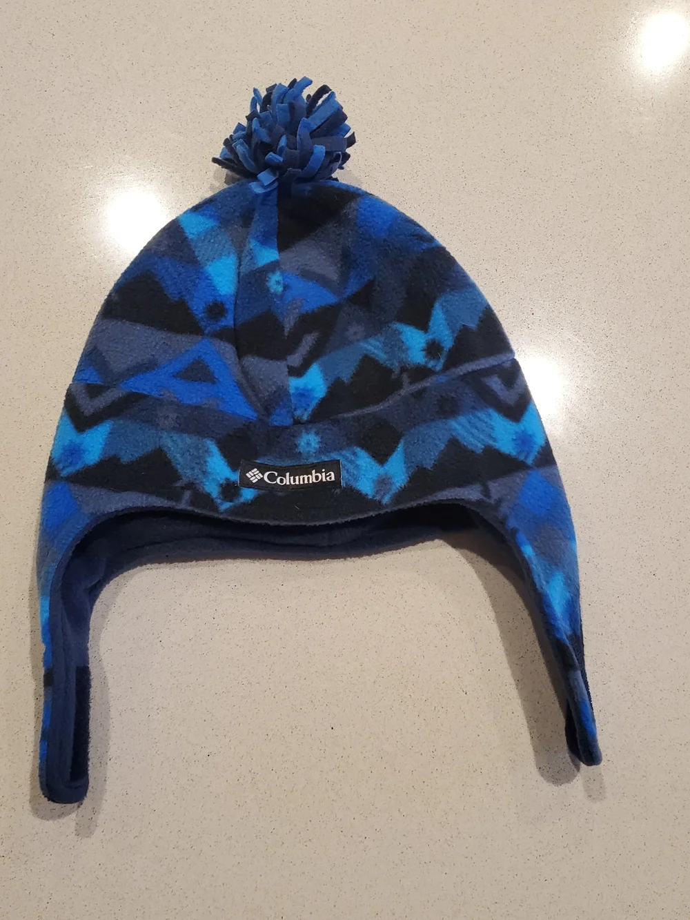 Like New. Columbia Fleece Pom Earflap Hat - Toddler